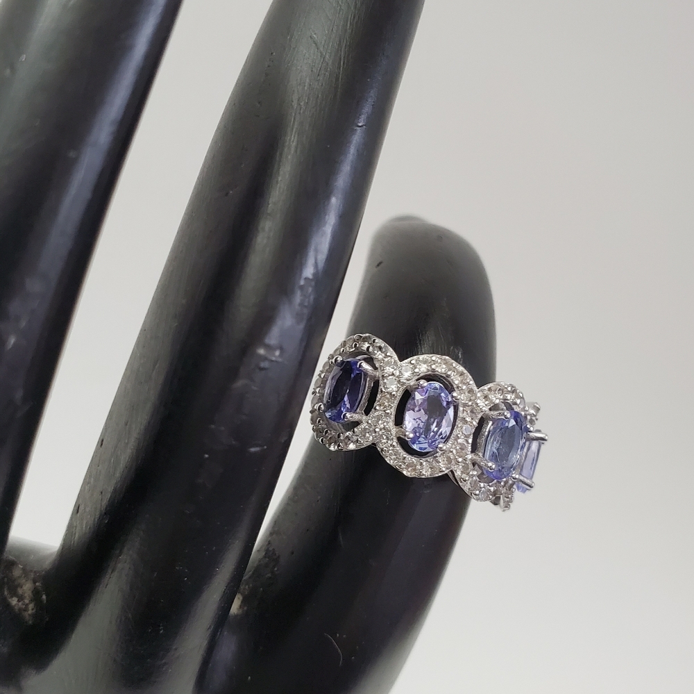 Twilight Symphony Sterling Silver 925 Tanzanite Ring - Picture 8 of 13